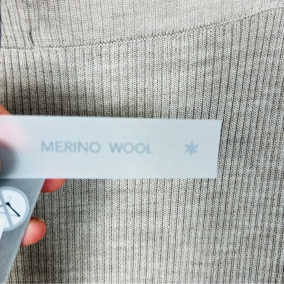 Colture 100% Merino Wool Cuagathe Tube Cream Ribbed Maxi Pencil Skirt Women XS - Picture 14 of 14